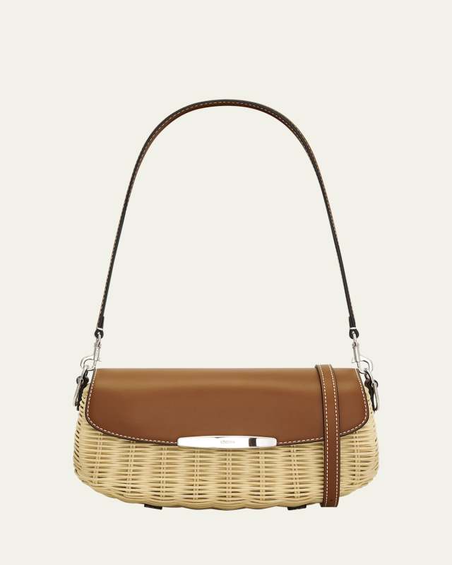 Nellie Flap Wicker Shoulder Bag